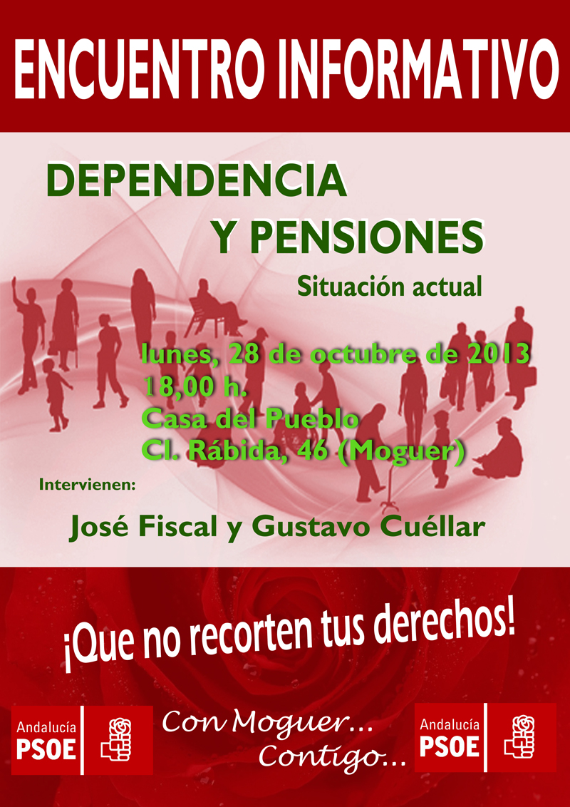 Cartel del acto Informativo Dependencia y Pensiones